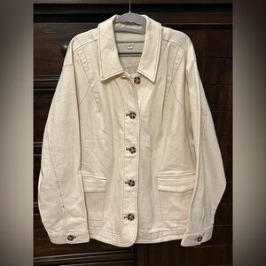 Size 4X- J Jill denim jacket in oatmeal color- new with tags